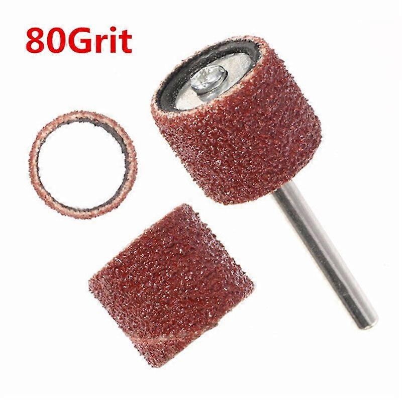 52Pcs/Set Sanding Drum 80/120 Grit Drum Sanding Band Sleeves And 2pcs Rubber Mandrels For Carving Etching Grinding Rotary Tool