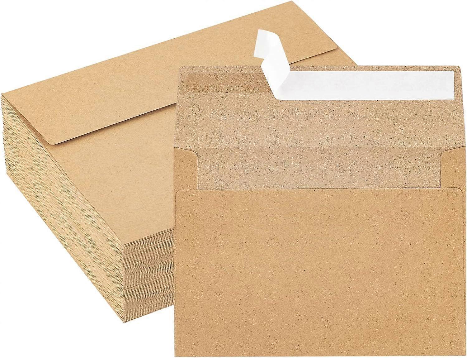 Kraft Envelopes, 50 Pack,Brown Envelopes,A7 Envelopes, Card Envelopes, Kraft Paper Envelopes
