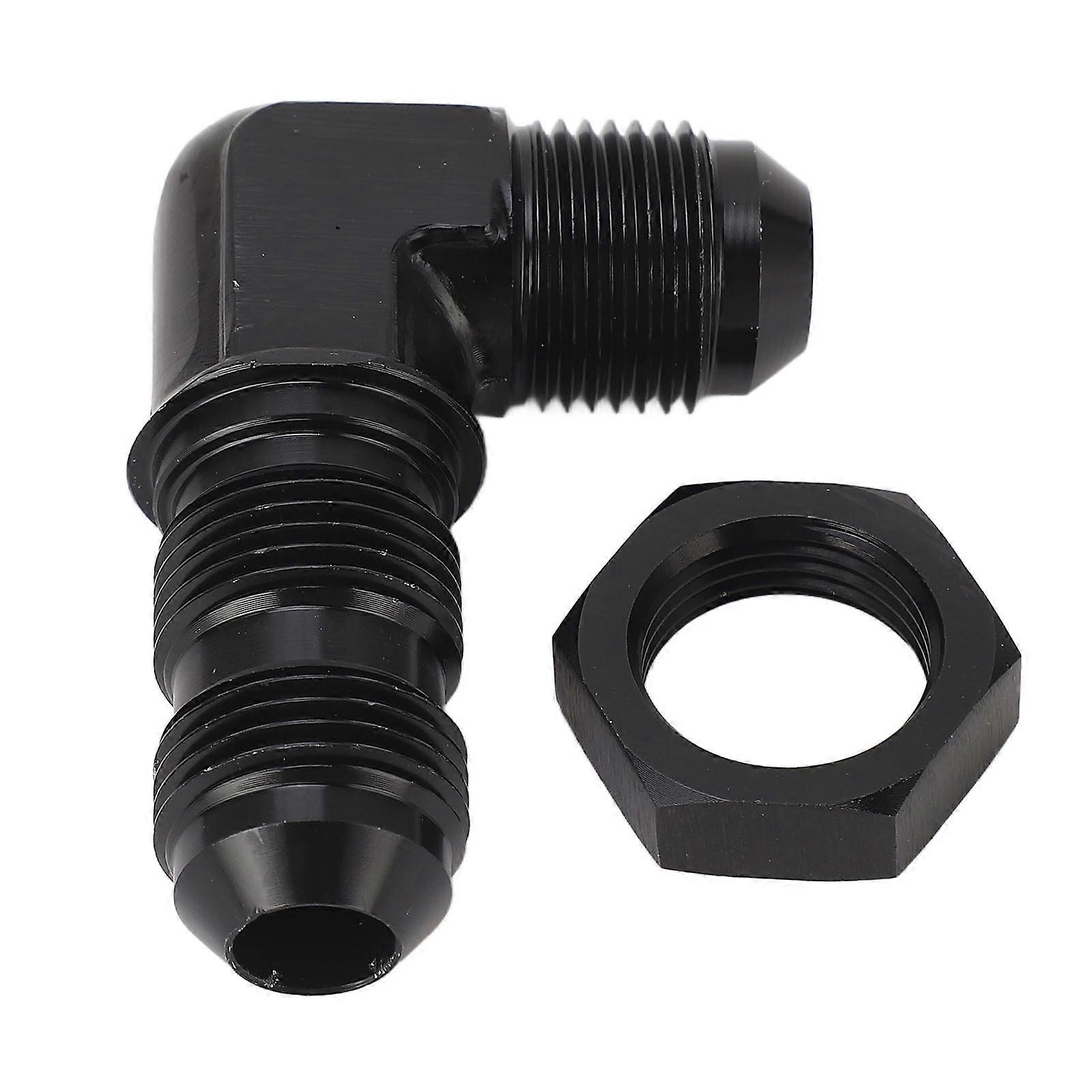 90 Degree 8 AN Flare Bulkhead Adapter Reusable Flare Hose Union Bulkhead Adapter with Nut YEMAA