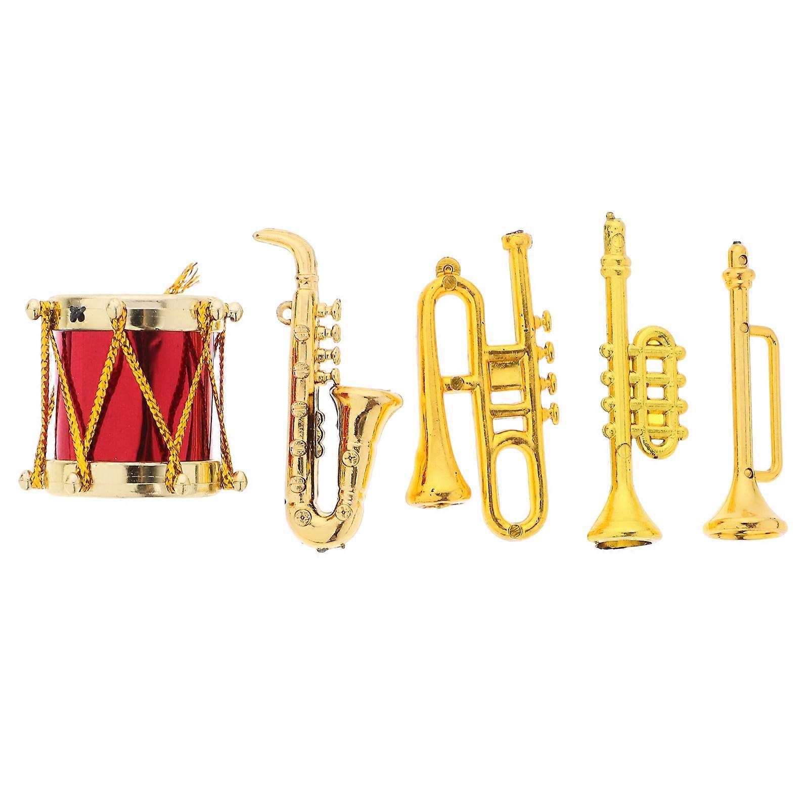 5pcs Miniature Musical Instrument Mini House Simulation Instrument Models
