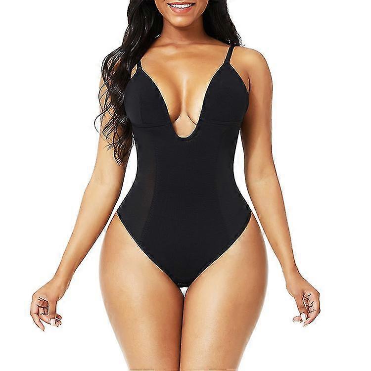women's deep v-neck body shaper strapless backless shapewear