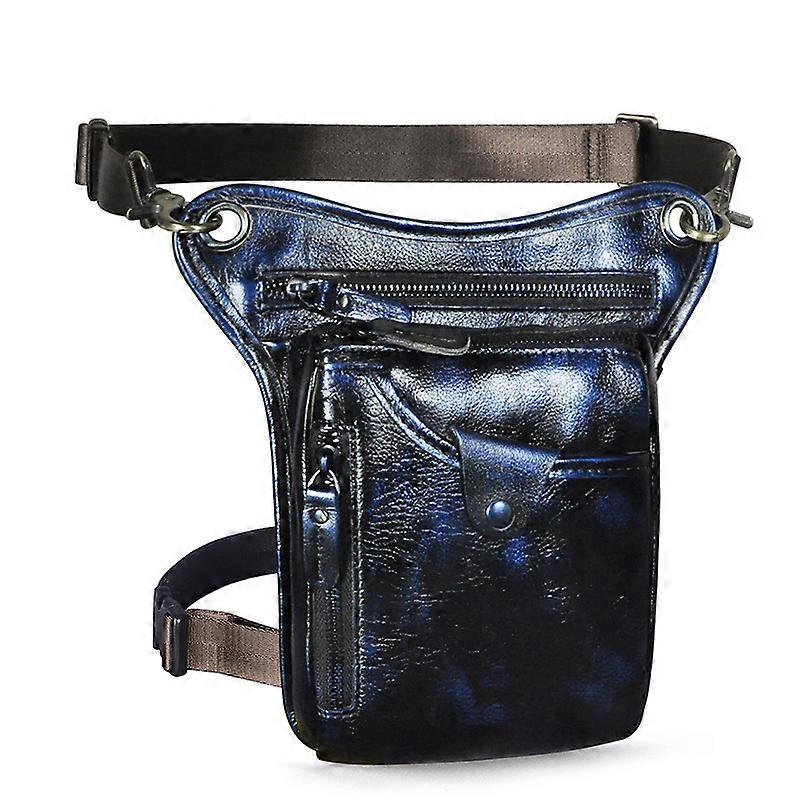 Genuine Leather Men Design Casual Brown Classic Shoulder Sling Bag Fashion Travel Fanny Waist Belt Pack Leg Bag 211-5-dc