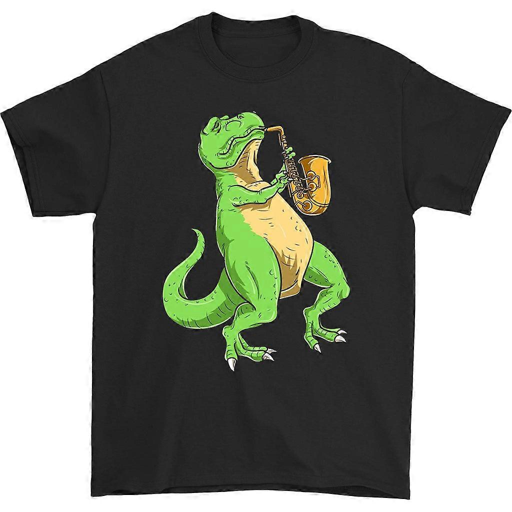 Dinosaur Playing Saksofon T-skjorte