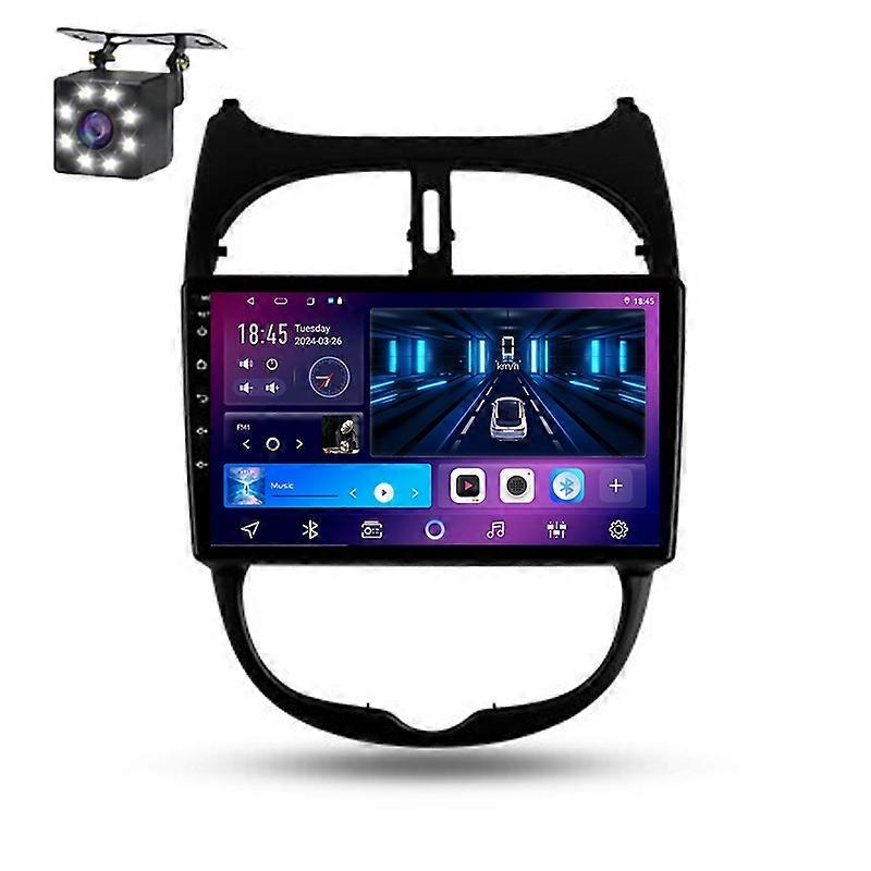 For Peugeot 206 1998 - 2012 Car Multimedia Radio Wireless Carplay Navigation Android Auto GPS