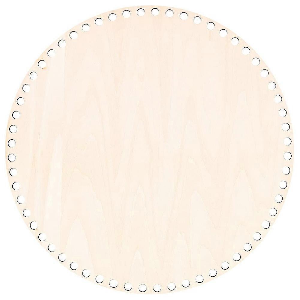 30cm Natural Wooden Basket Bottom with Hole, Circle Wood for DIY Knitting Crochet Bag Bottom Shaper
