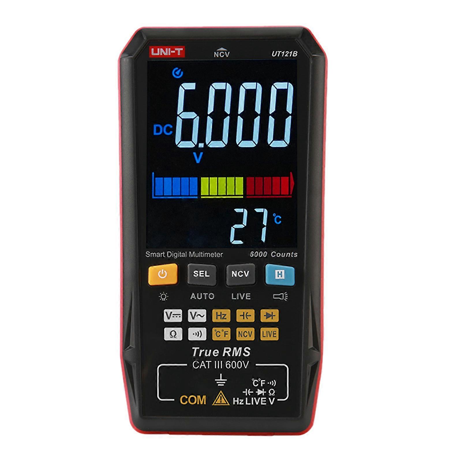 UNI-T UT121B Smart Digital Multimeter Mini Portable Universal Tester Mehrere Meter Voltmeter mit Taschenlampe 3,3-Zoll-LCD-Digital-Farbbildschirm mit