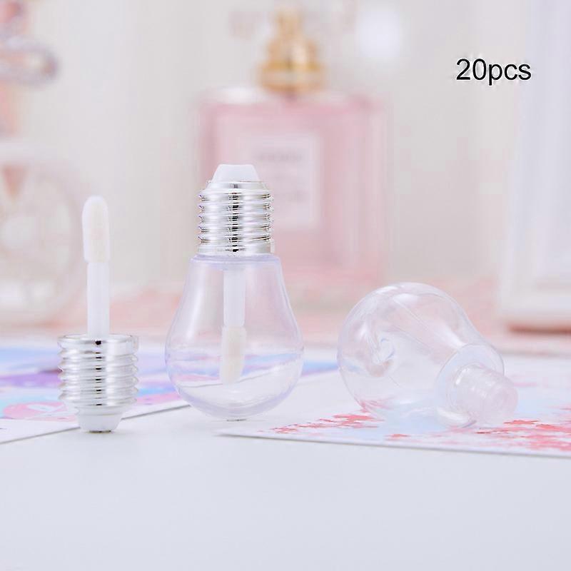 5/10/20 PCS Empty Lip Gloss Tubes with Wand Creative Light Bulb Shaped Balm Tube Refillable DIY Lip