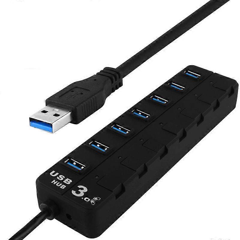 7 Ports USB 3.0 Hub with Blue LED Display