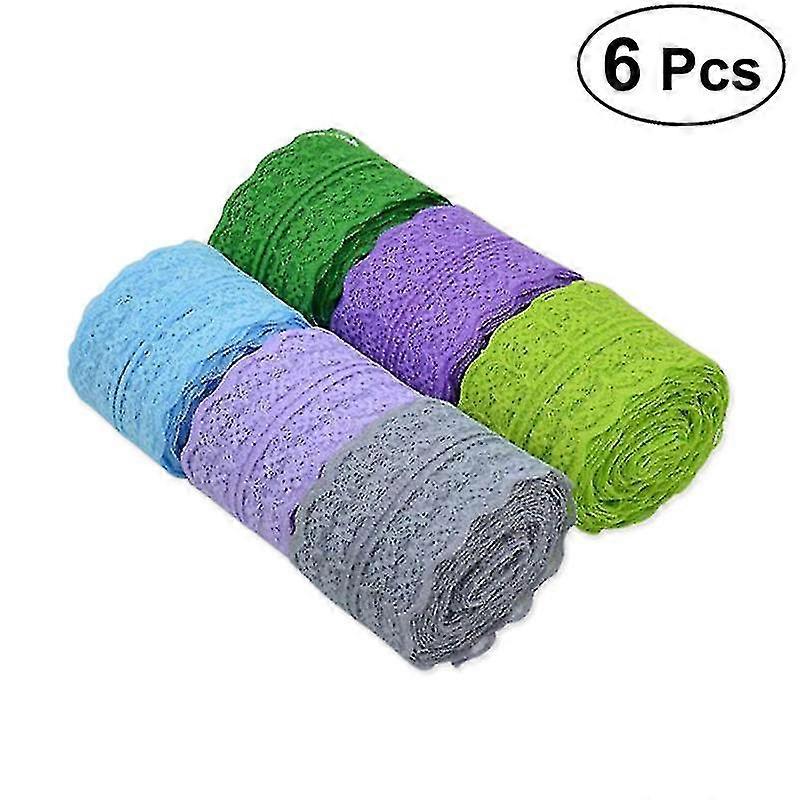 6 Rolls/pack Lace Trim Ribbon With Floral Pattern For Wedding Invitation Cards Decorating Sewing Hair Bow Making(1000x4.5cm)