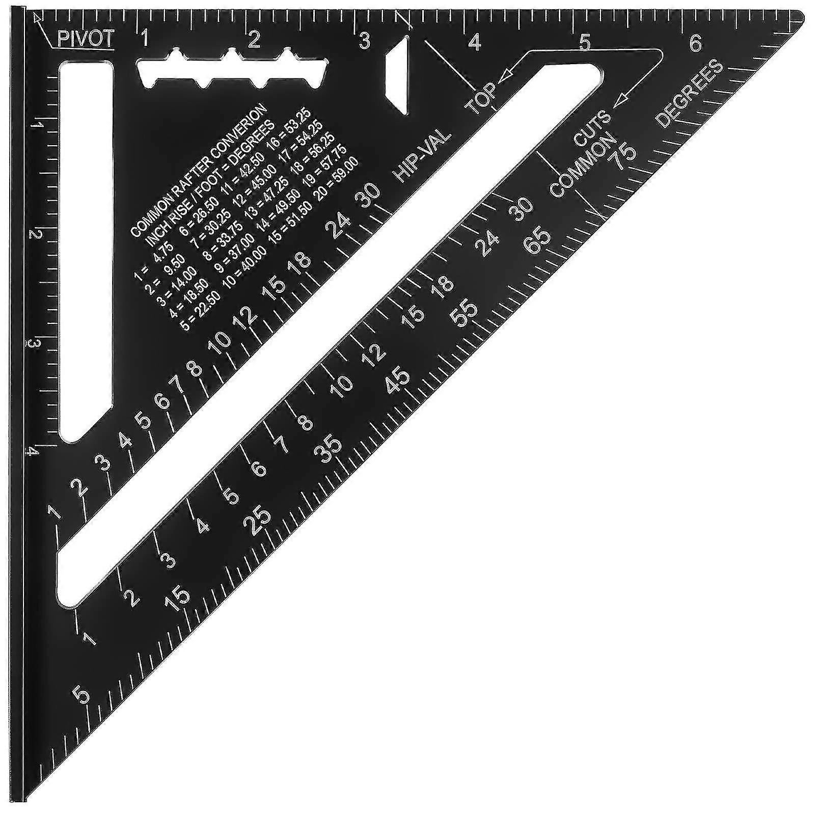 Cht-speed Square Layout Tool Aluminum Alloy Carpenter Triangle Ruler Measuring Tool For Woodworking, 7 Inch