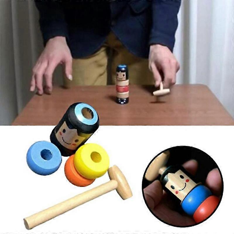 1set الخالد داروما غير قابلة للكسر رجل خشبي لعبة سحرية متعة لعبة التبعي
