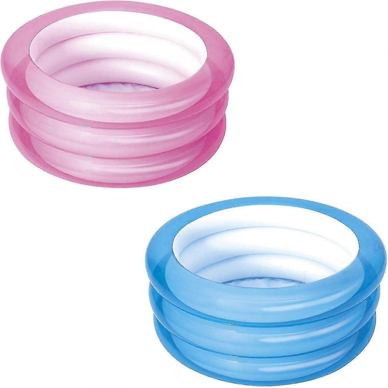 Round paddling pool 3 rolls with inflatable bottom 70 x 30 cm, 2 assorted colors