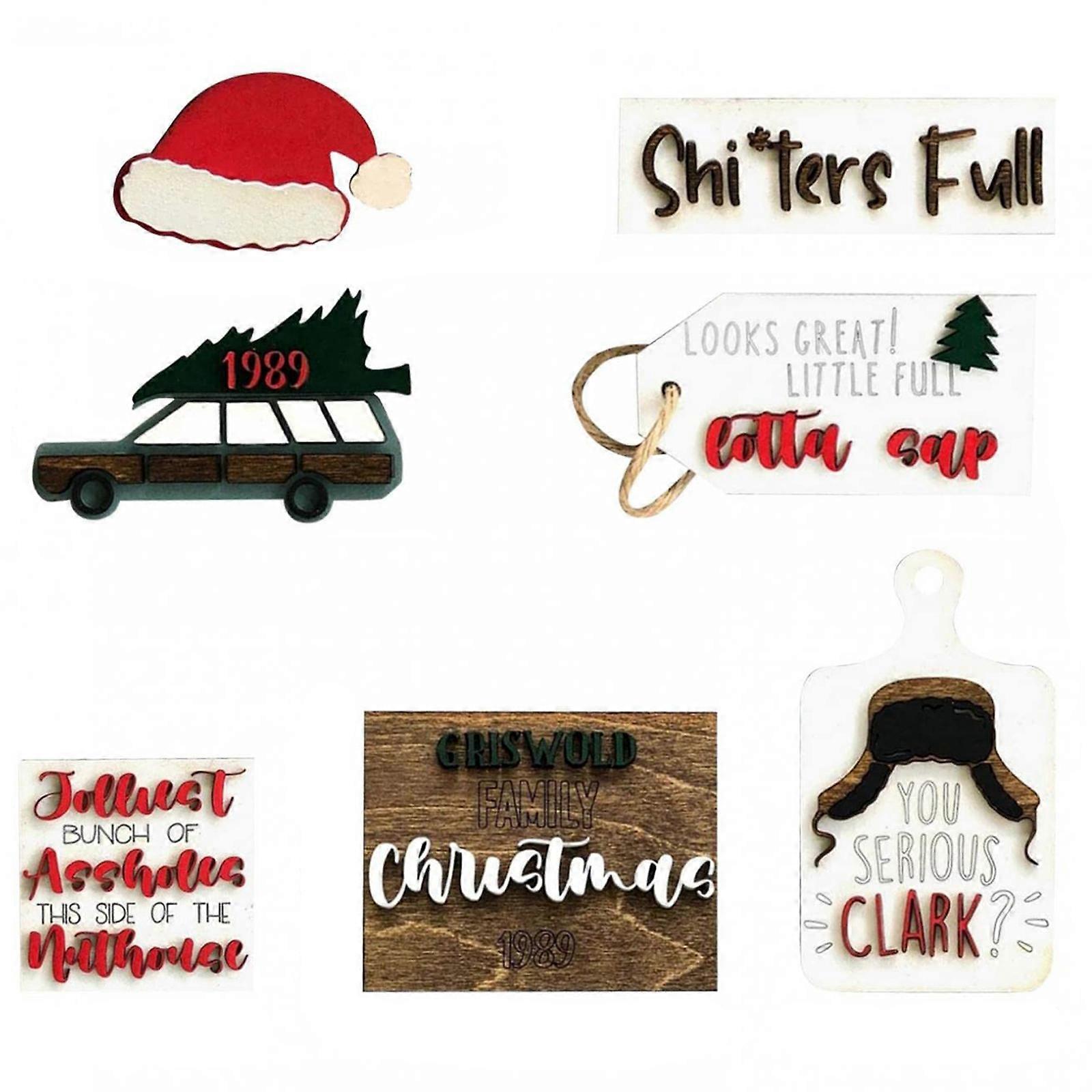 Vánoční vrstvená dekorace podnosu se 7 jednoduchými farmářskými podzimními a podzimními potřebami