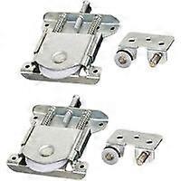 Set of 2 sliding pieces for wardrobe door, wheels, wheels, wheels, rollers, guides with shock absorber pad, load capacity 20 kg