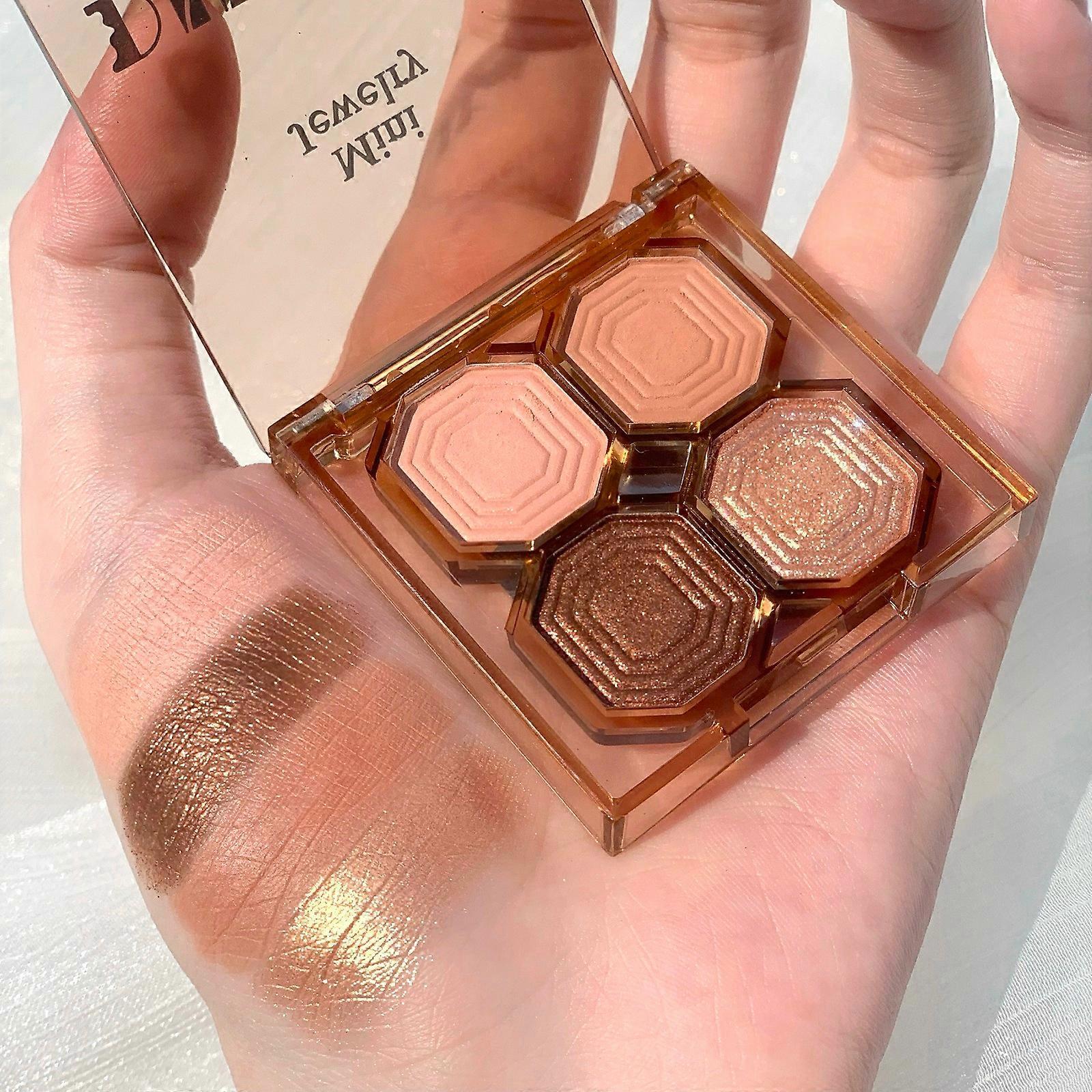 Bright Four-color Eyeshadow Pearly Matte Easy To Take Off