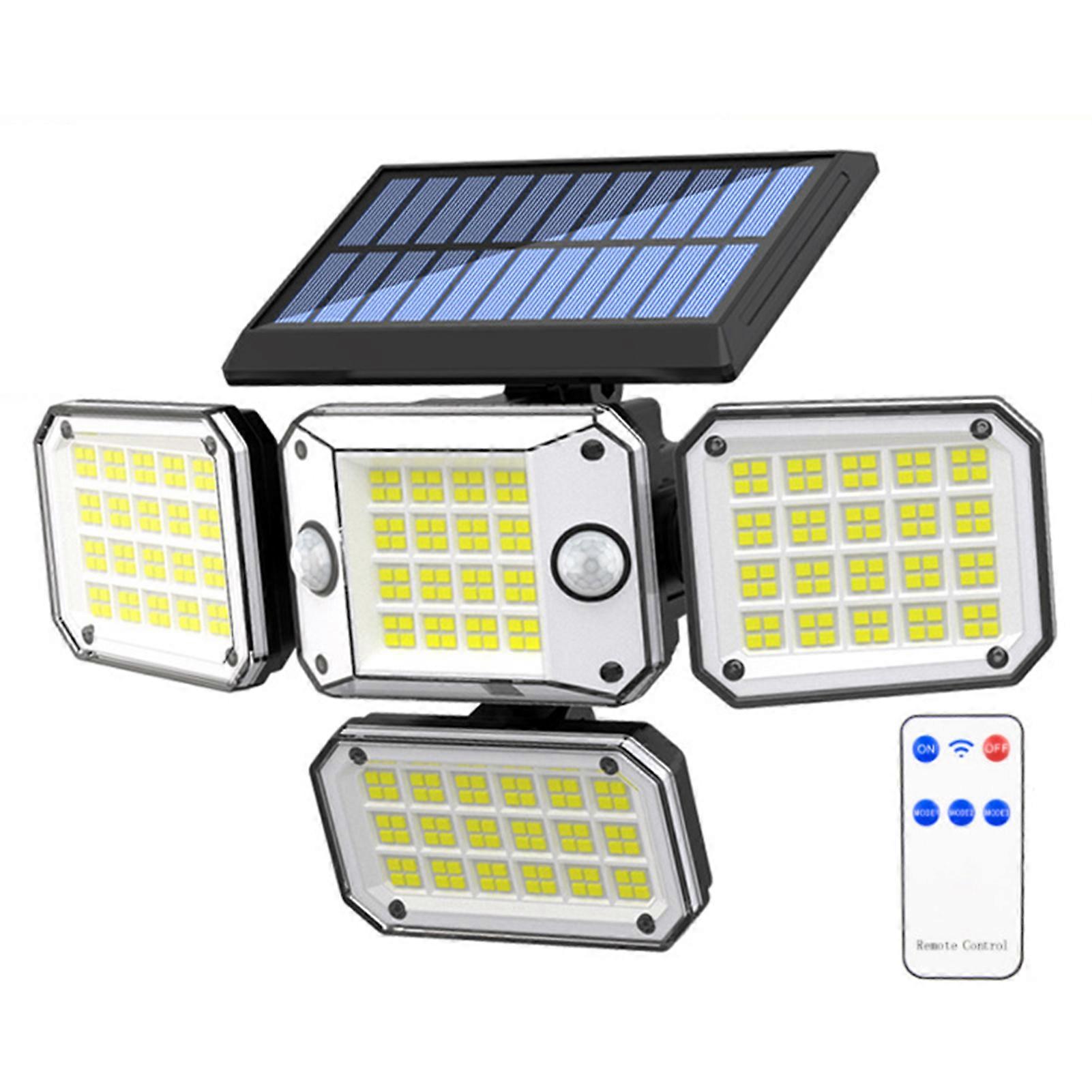 Solar Security Light with Remote Control Multiple Induction Modes IP65 Waterproof Easy Installation Super Bright Motion Sensor LED Light