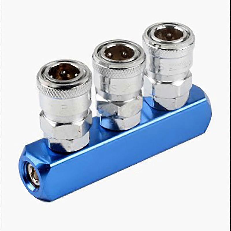 מפצל צינור אוויר ללבוש עמידות בפני קורוזיה מדחס סעפת אוויר התאמה פנאומטית מחבר מהיר ישר 3 דרך