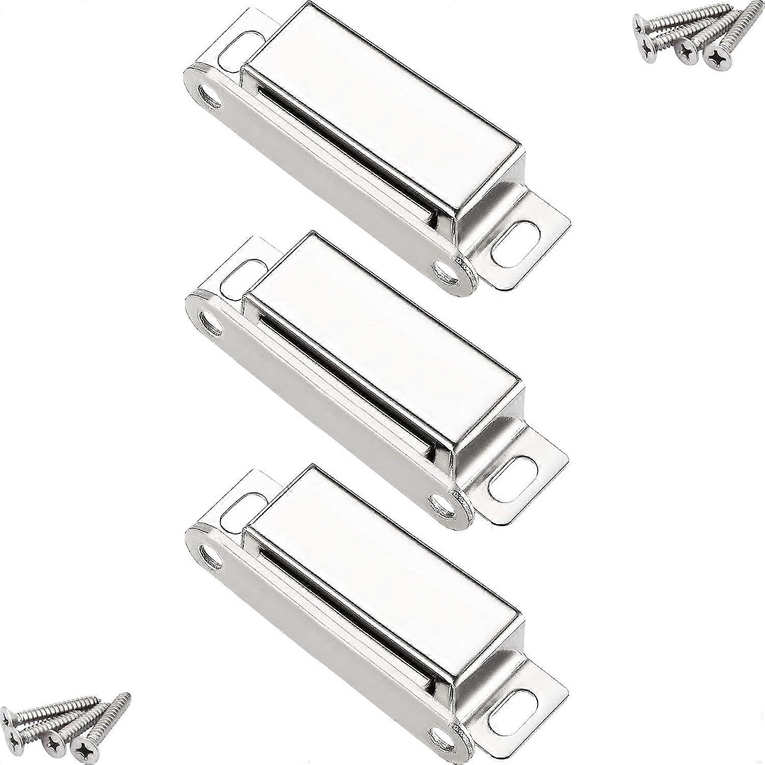 Magnetic Magnetic Catch, One 20kg Magnetic Door Lock and Screws, 304 Stainless Steel, Magnetic Furniture Catch (3 Pack)