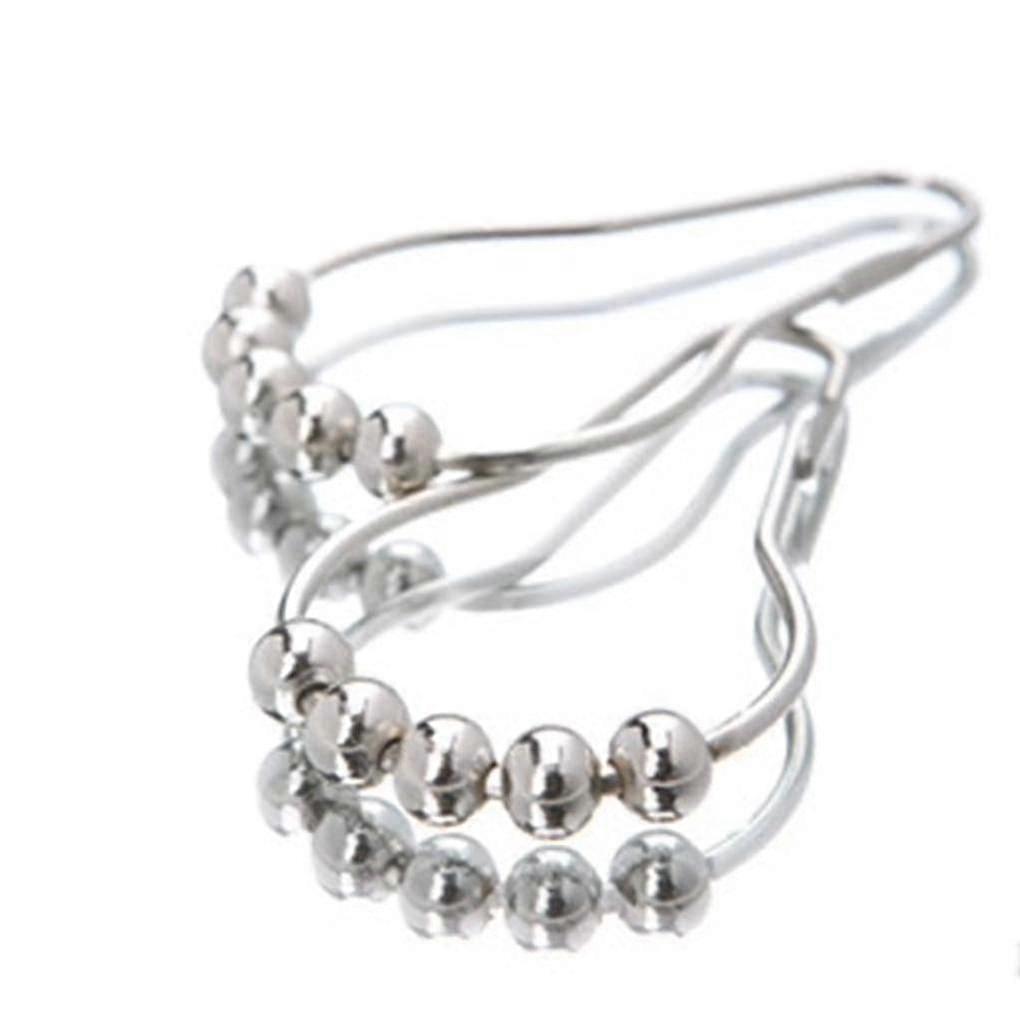 Shower Curtain Rust Hook - Sliding Metal Ring Rod Curtains, 12 Pack