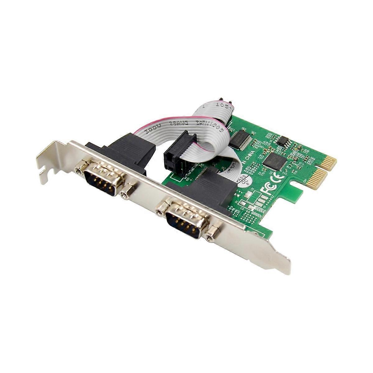 Expansion Card ST316 PCIe X1 AX99100 2S DB-9 Pin RS232 COM Port Multi-Function Convenient Expansion