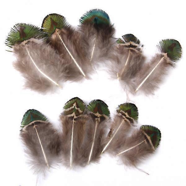 7xPeacock Feathers for Craft Mask Hat 5-7cm 10pcs