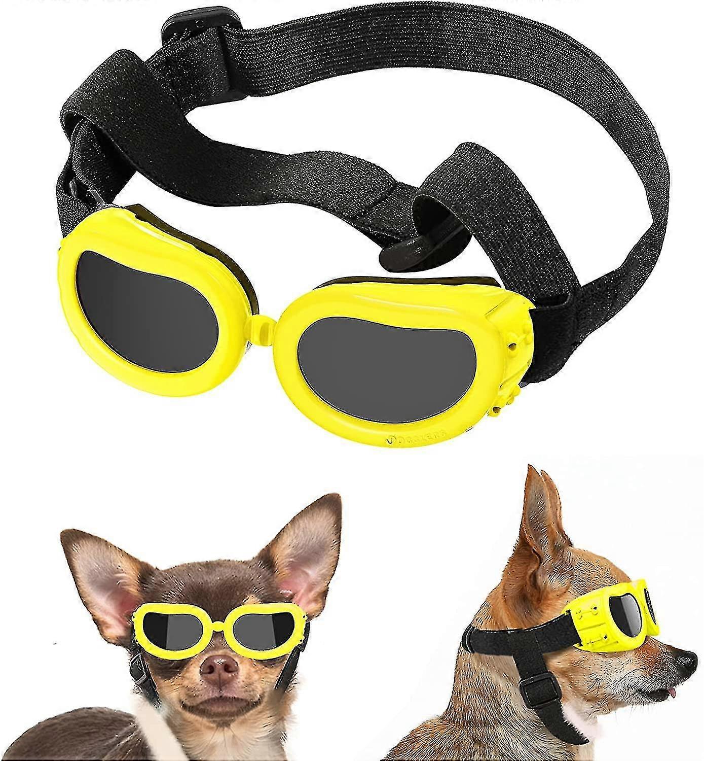 Small Dog Sunglasses Uv Protection Goggles Eye Wear Protection With Adjustable Strap Water