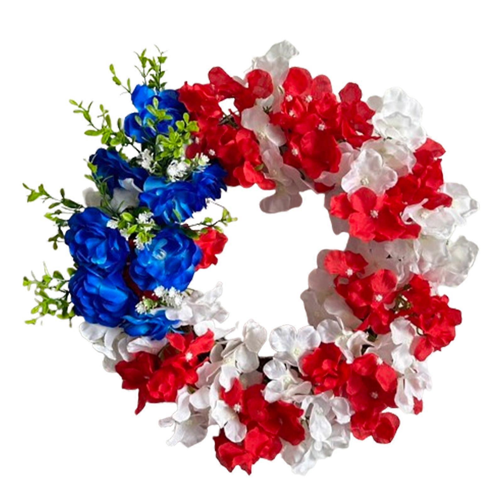 45cm Independence Day Fabric Wreath - Home Decor Hydrangea Wall Hanging