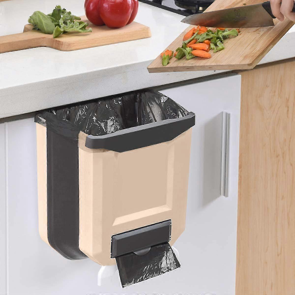Hanging Trash Can for kitchen, Foldable Waste Bins, Collapsible Garbage Can