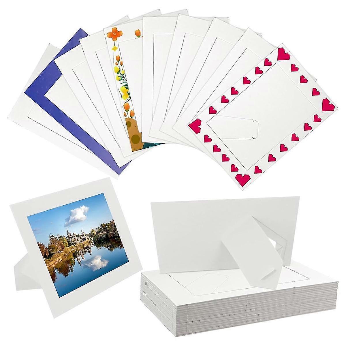 30 Pack Paper Picture Frames For 4 X 6inch Photos, Standing White Cardboard Photo Frames With Easel Diy Crafts Frame