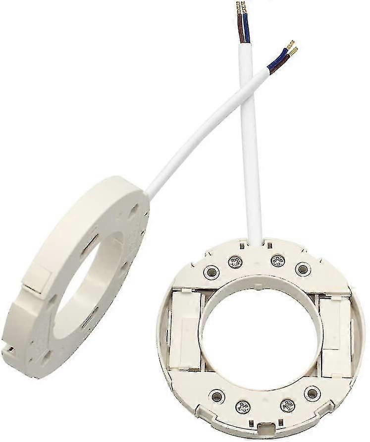 2 Pack Gx53 Base Lamp Holder Connector Surface Fitting Socket For Led Lfc Lamps With 10cm Wire And Screws, White