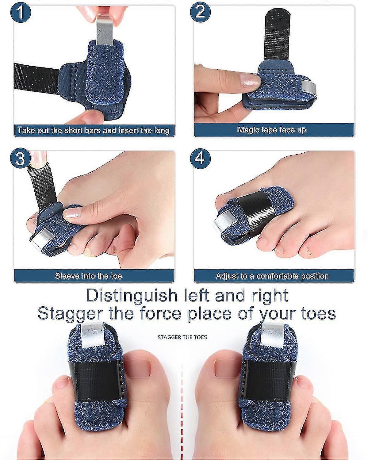 Left Toe Straightener, Breathable Hammer Toe Straightener Toe Splint Fracture Claw Toe Fixation Corrector Strap