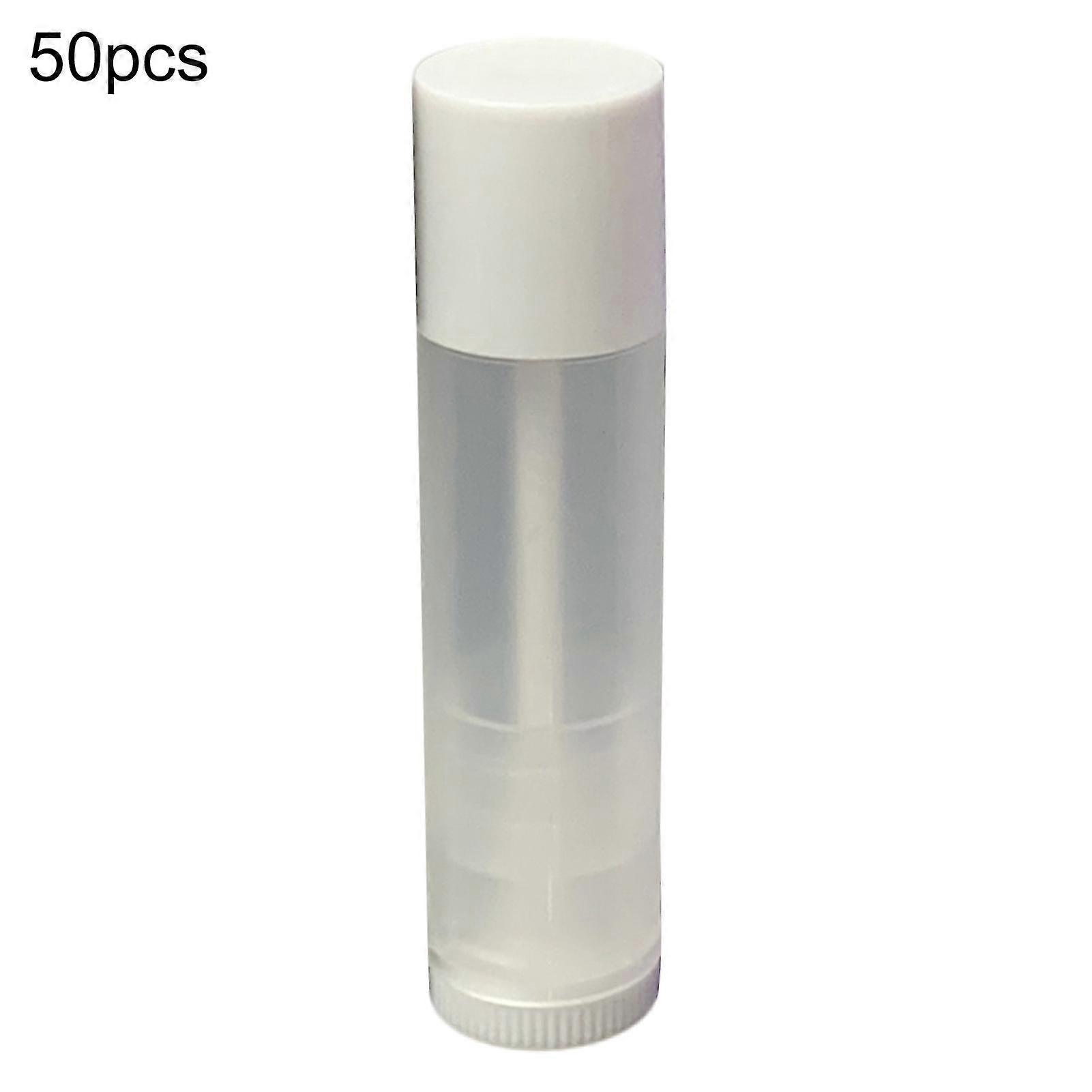 Eco-friendly Lipstick Tubes - 50pcs Translucent Plastic Empty Lip Balm Bottles for DIY