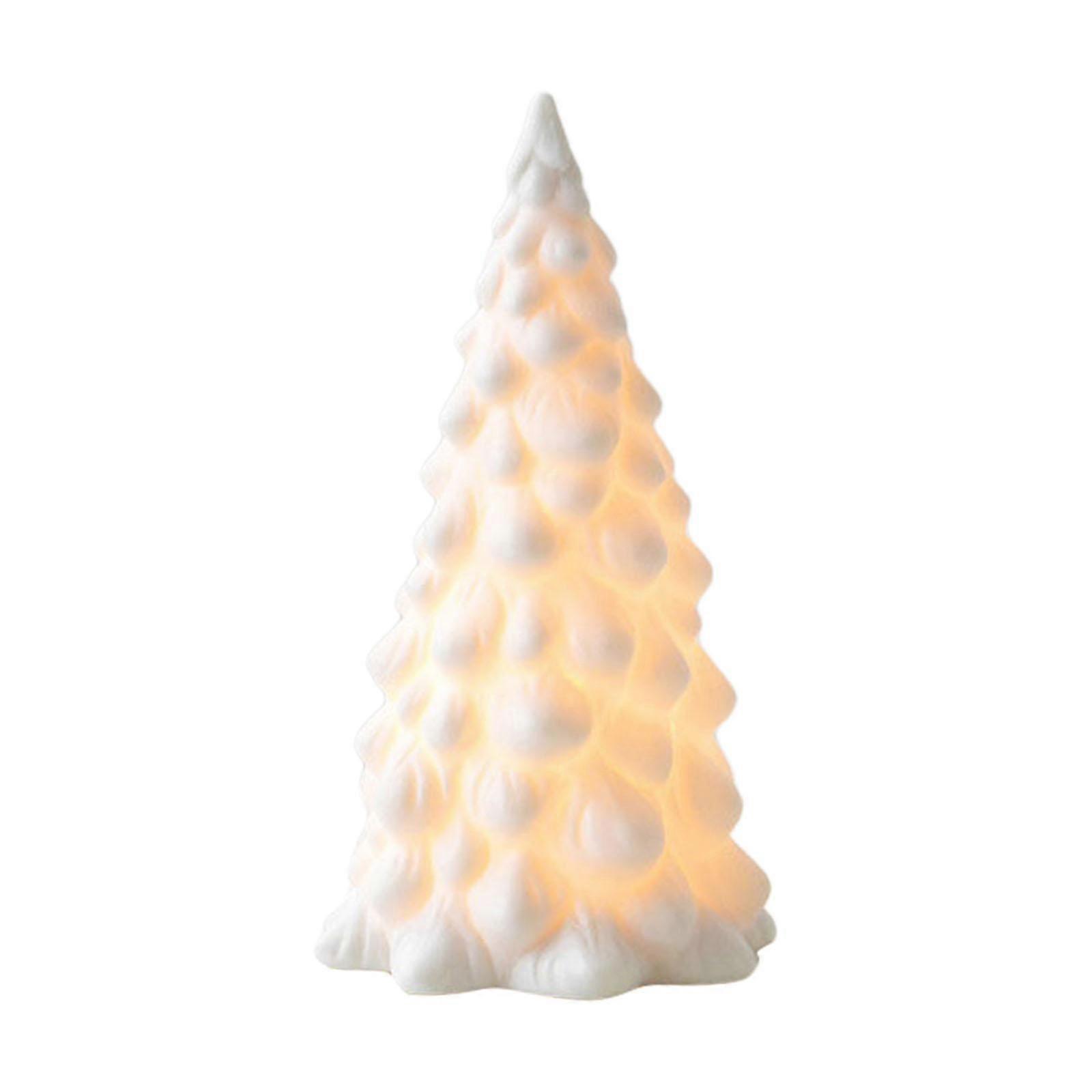 Lighted Christmas Tree Figurine Tabletop Christmas Tree for Fireplace Office M