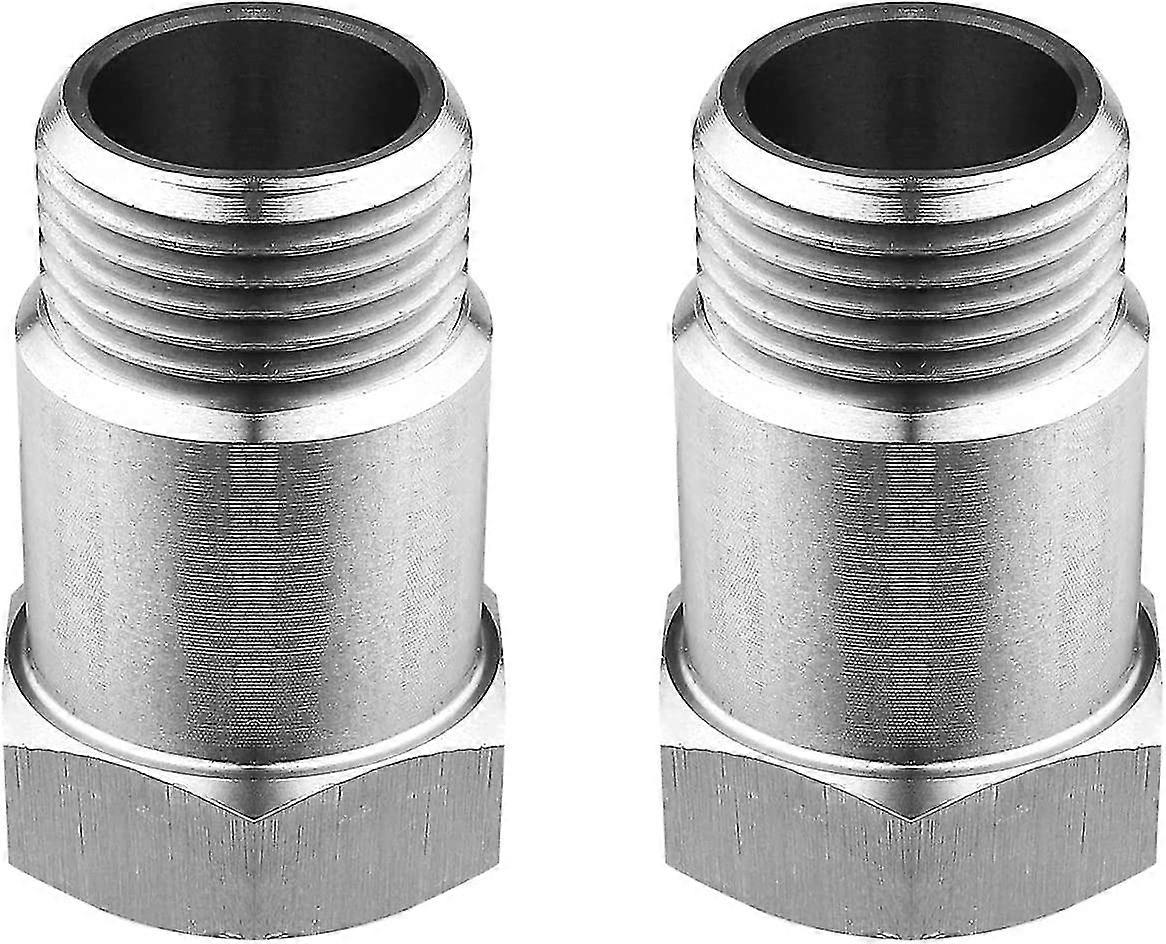 Threaded Adapter 304 Stainless Steel Welding Plug Mounting Accessories Sensor Decontaminator Adapter Straight Thread Connector (silver) (2pcs)