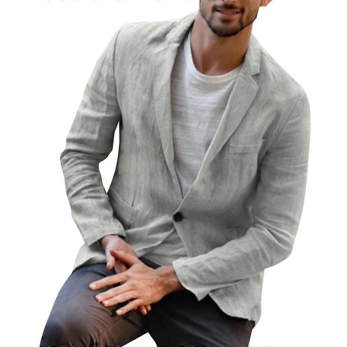 VAWAN Men's Everyday Wear Slim Jacket Solid Color Thin Blazer