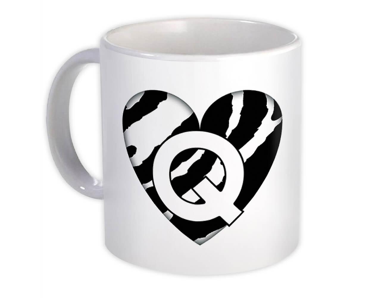 Geschenkbecher: Monogramm Buchstabe Q Zebra