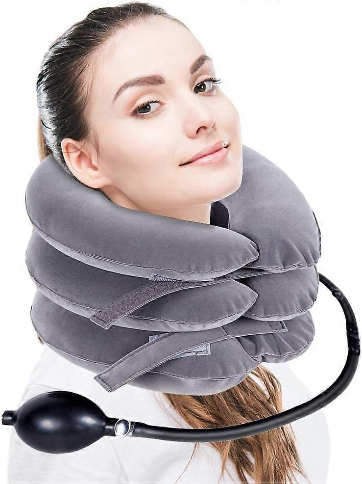 Neck Traction Device Collar Brace - Effective Inflatable and Adjustable Support