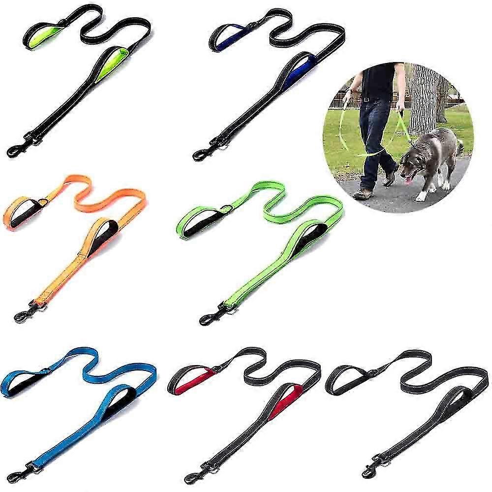 Heavy Duty Double Handle Traffic Dog Leash Reflective Dog Lead