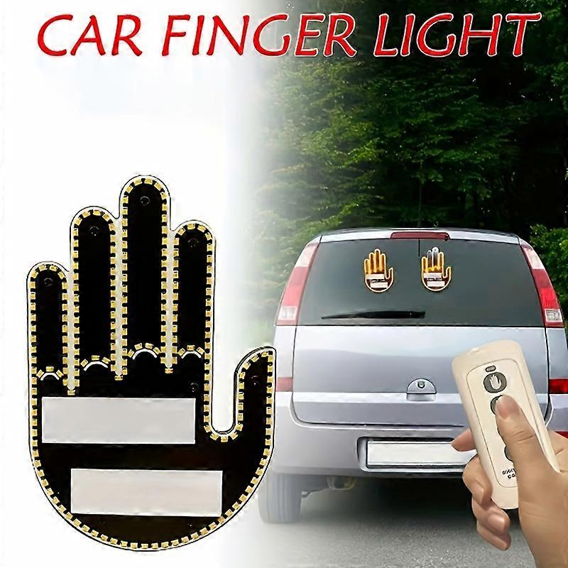 Car Finger Light Gesture Light Auto Interior Rear Windshield LED Amber Warning Light Anti Rear Collision Light Interactive Palm Light