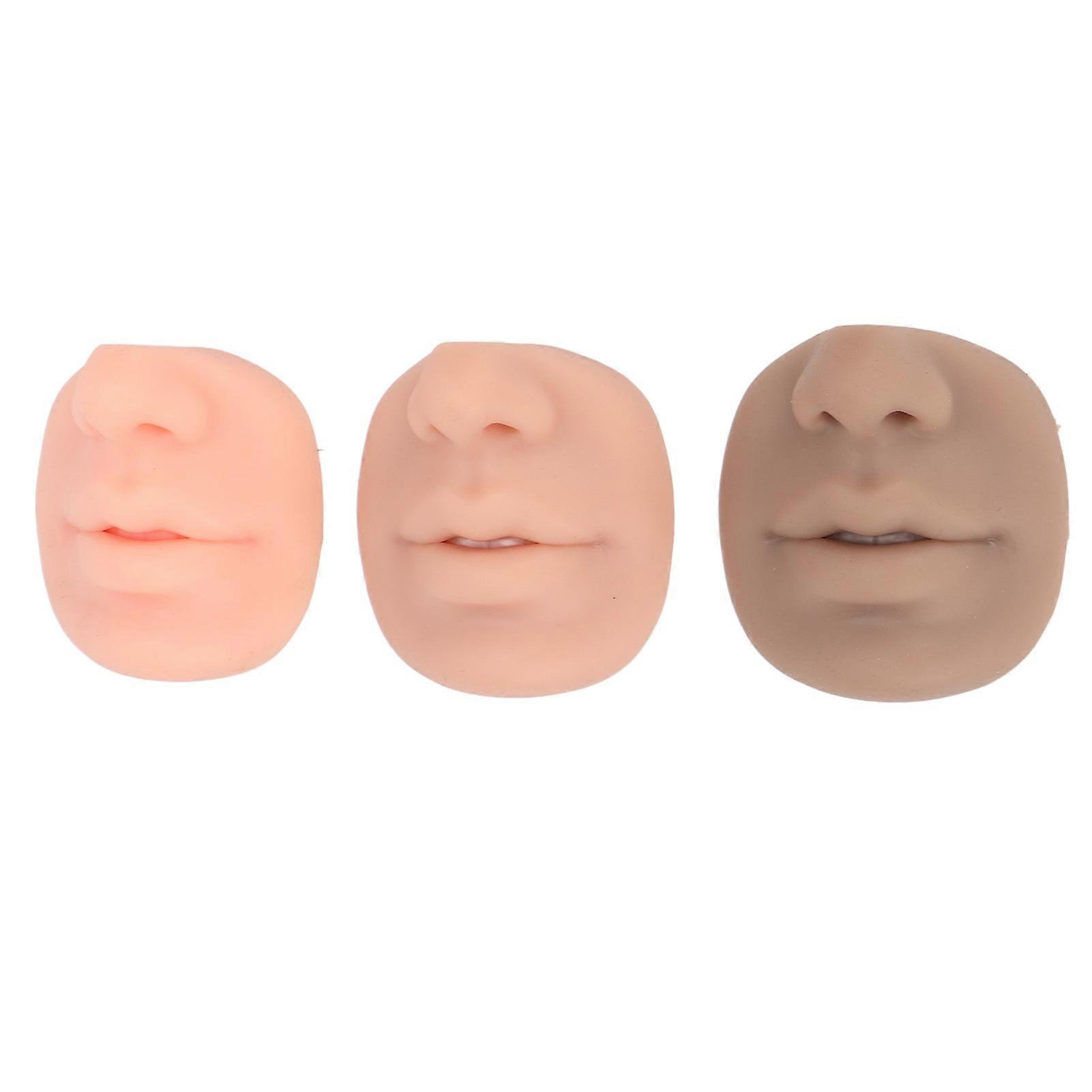 Fake Nose Model for Pierce Practice - Silicone Flexible Human Nose in 3 Colors
