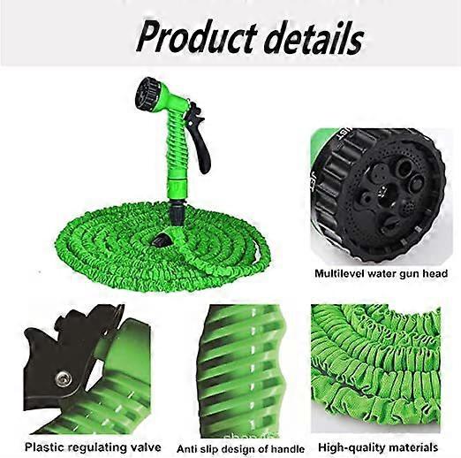 Green 200FT Garden Magic Expandable Magic Flexible Hose for Car Hose Pipe Plastic Pipes to Water with Telescopic Spray Water Gun, Light Green, 200ft