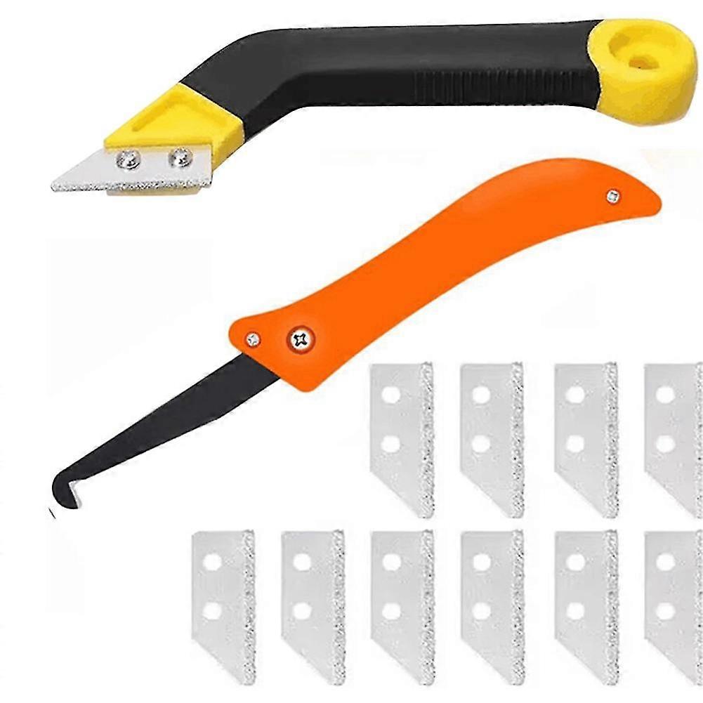 12 Grout Scraper Tools Folding Hook Knife Grout Saw Tool Band 6 Replacement Blades Tile Grout Beve
