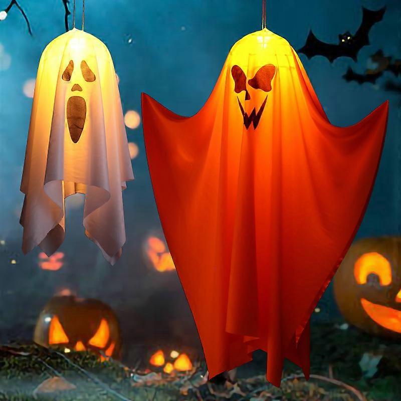 Halloween Glowing Ghost Windsock Flag With Led Light Party Hanging Decor