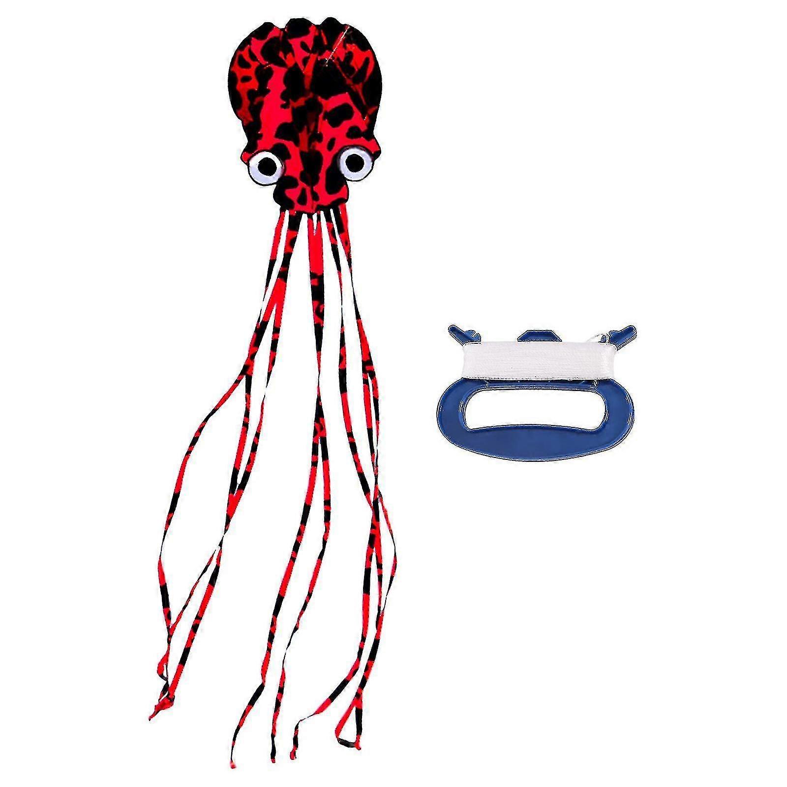 Beautiful Large Octopus Soft Kites With 30m Flying Line For Park Beach Red Black Xxf