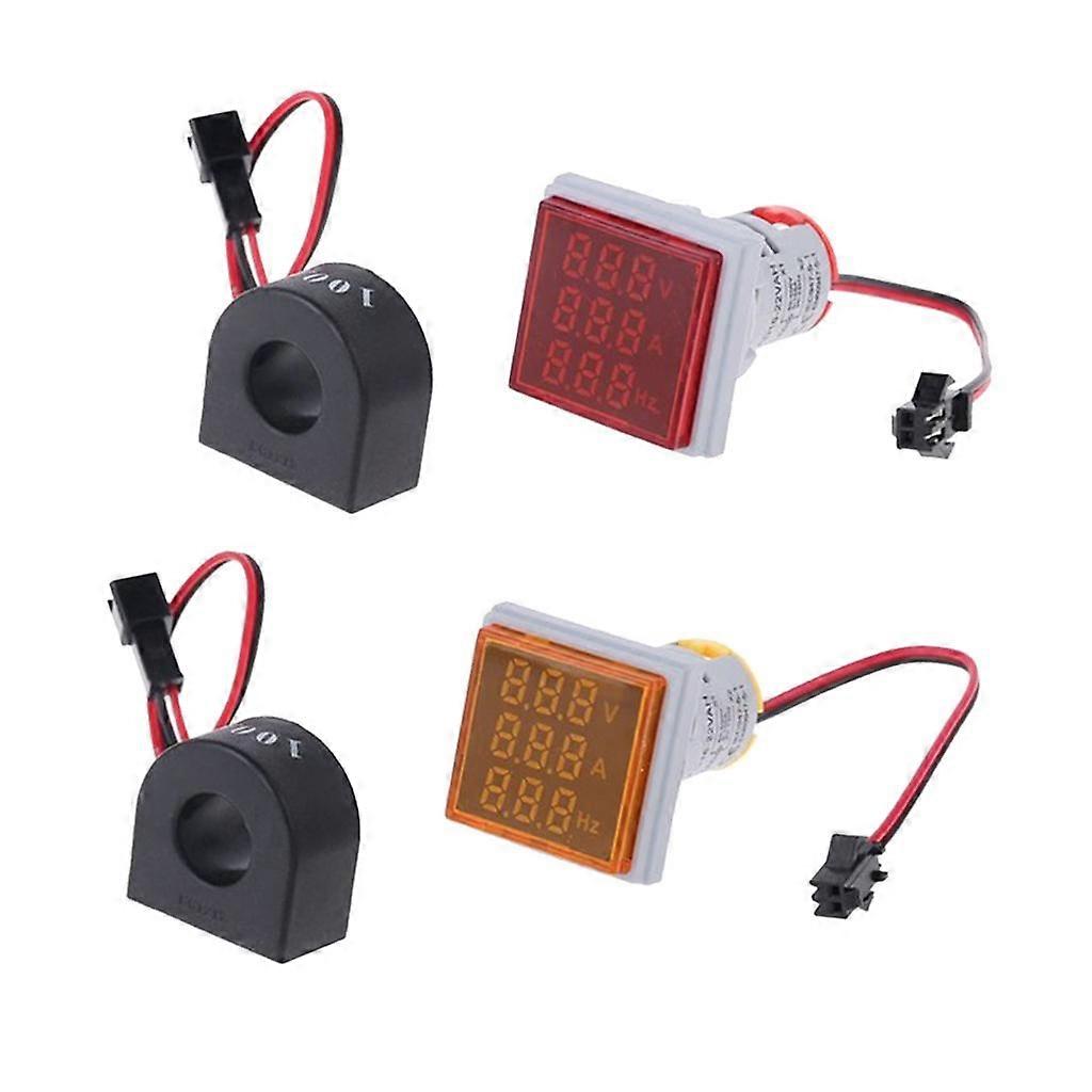 2 Pieces Hertz LED Dual Display Digital Voltmeter
