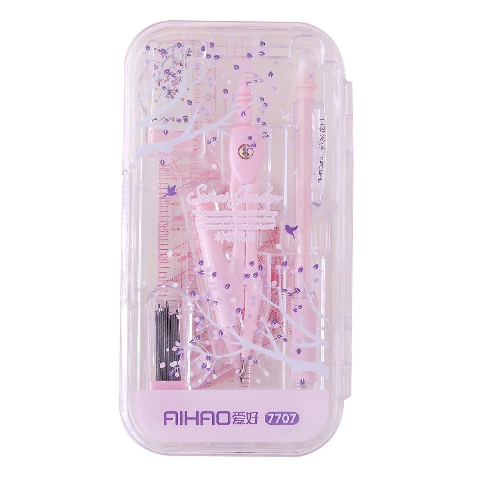 Pencil/Eraser/Pen Core/Ruler/Protractor Stationery Set