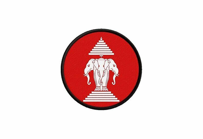 Patch ecusson flag laos old old print thermosticker round round