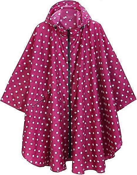 Women's Fashion Waterproof Rain Poncho Coloful Raincoat with Hood and Zipper Rain Suits