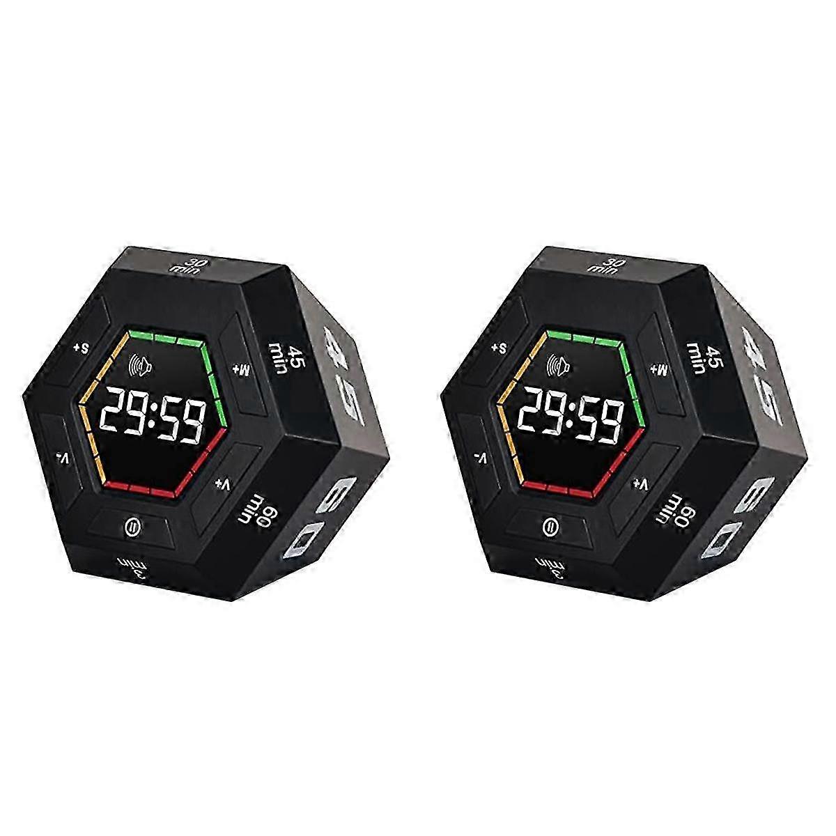 2X بومودورو مؤقت ، مؤقت الإنتاجية ، 3 ، 5 ، 15 ، 30 ، 45 ، 60 دقيقة ضبط مسبقا للعد التنازلي الذكي ، تيم