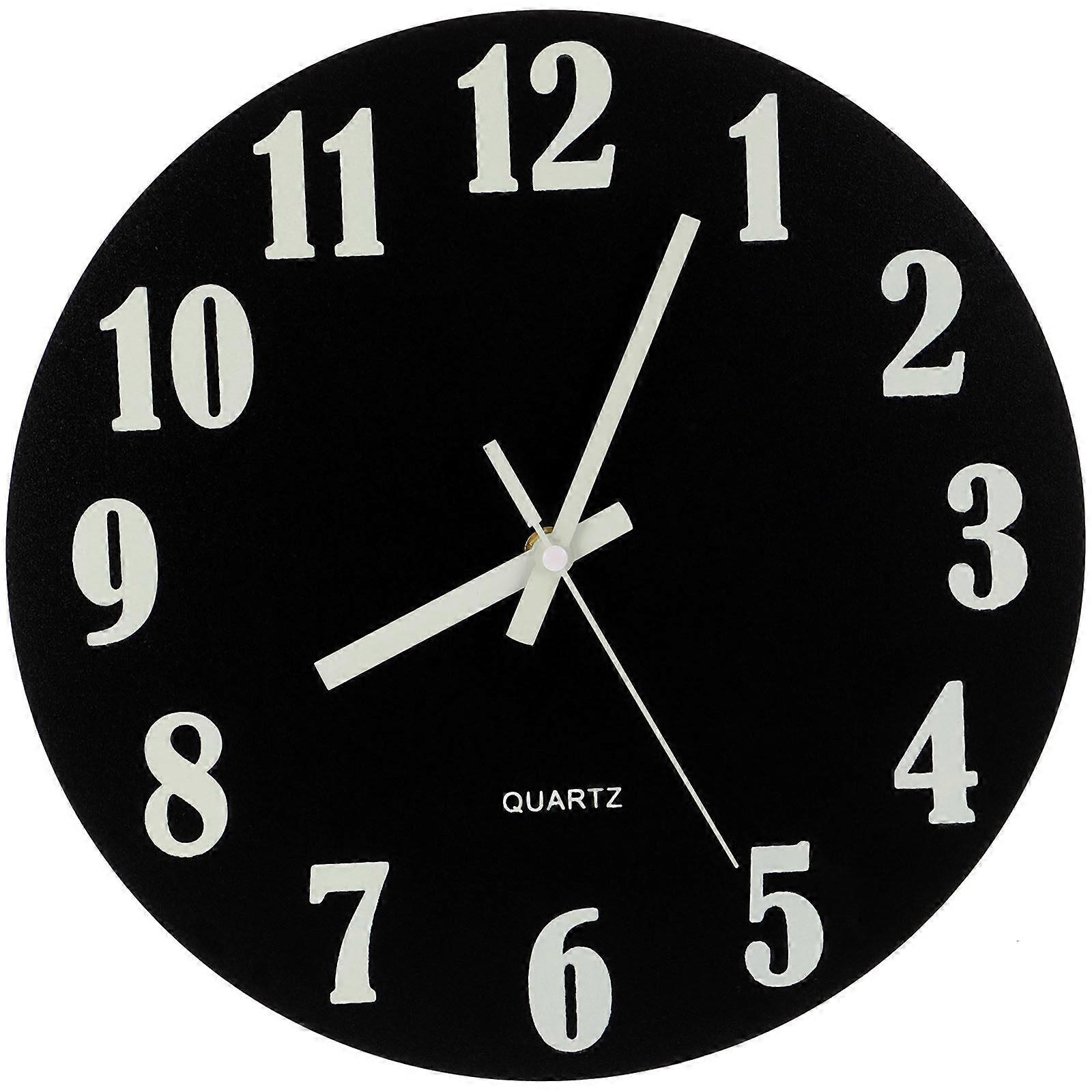 Creative Silent Wooden Round Wall Clock Luminous Clock Quartz Clock No Battery